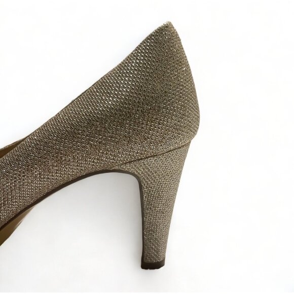 Aukis Women's Sparkly Gold High Heels - Size 9.5 - Picture 11 of 14